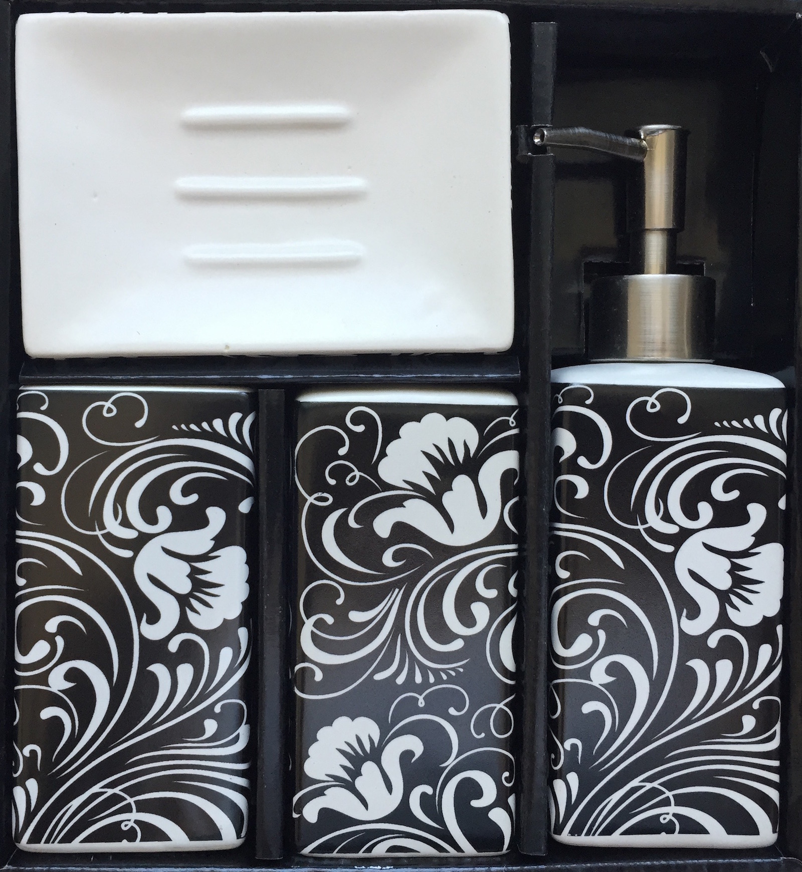 Seifenspender Seifenschale Badezimmerset Badset 4 teilig Keramik | eBay